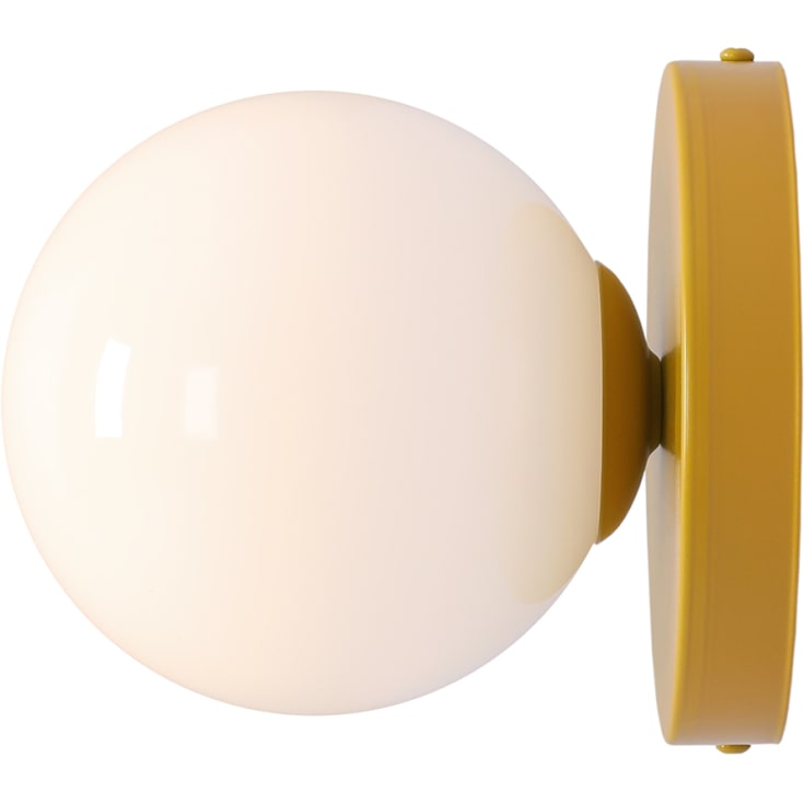 Aldex Ball 2 væglampe, metal og glas, sennepsgul