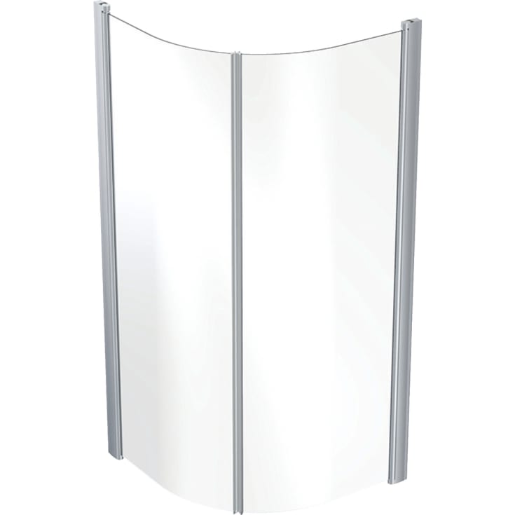 Contura Shower Space dusjvegg, 89x89 cm, klart glass, aluminiumsprofil