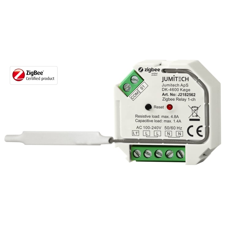 Trådløs zigbee 3.0 relæ modul med 1-kanal 4,8A/250VAC