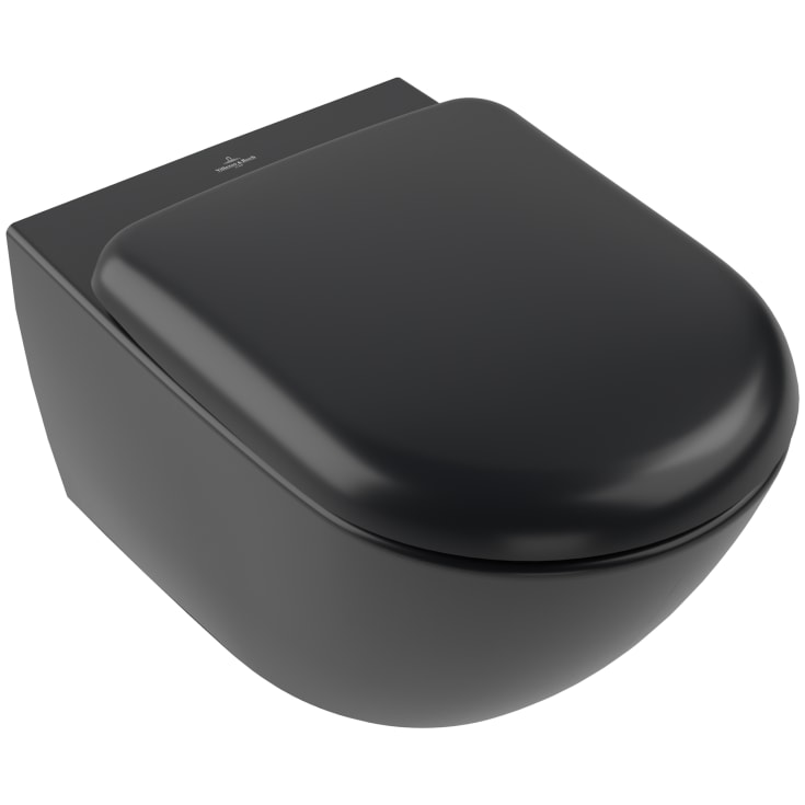 Villeroy & Boch Antao væghængt toilet, uden skyllekant, rengøringsvenlig, mat sort