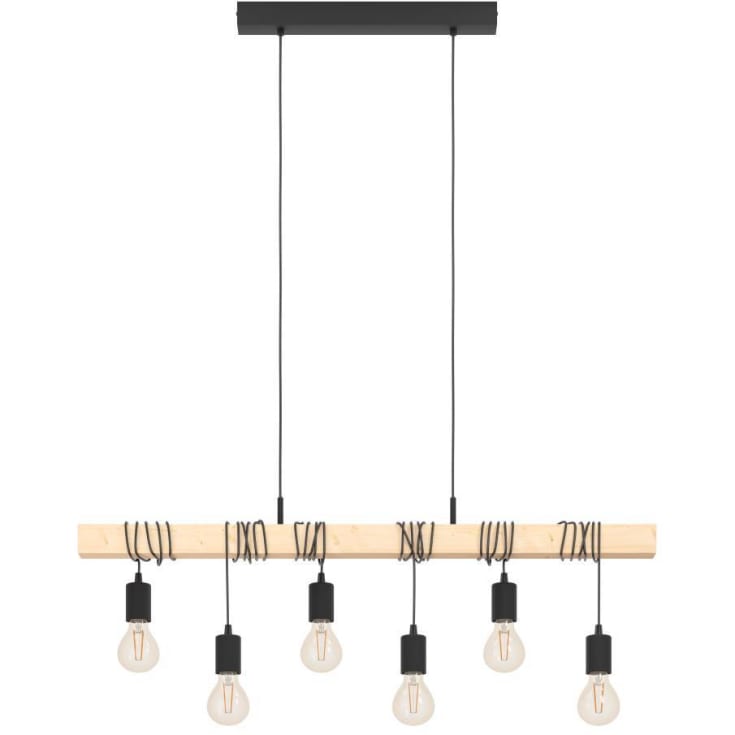 Eglo Townshend langbordspendel, 6 lamper, sort