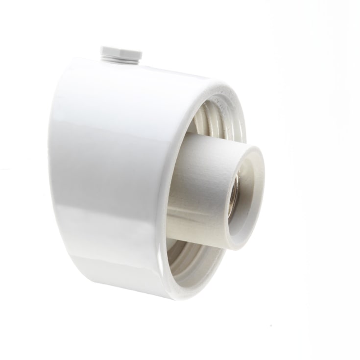 Veggarmatur hvit glasur med 84,5 mm gjenger IP54 E27