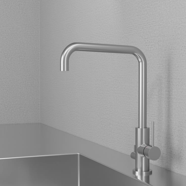 Scandtap Steel Mood kjøkkenbatteri, med avstengning, rustfritt stål