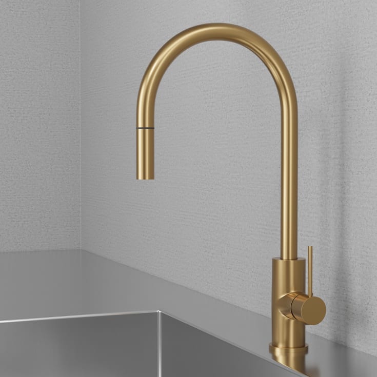 Scandtap Steel Accent kjøkkenbatteri, med avstengning, sand