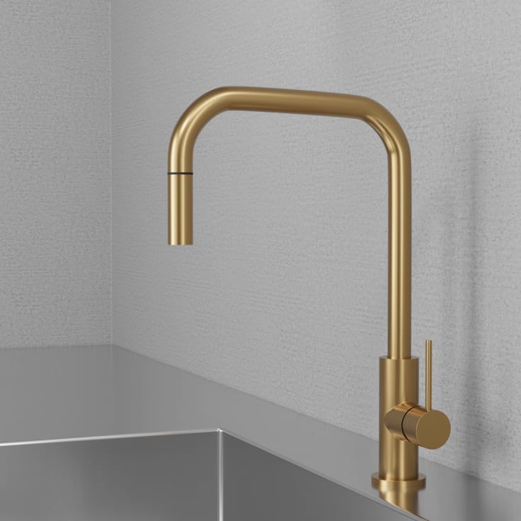 Scandtap Steel Accent Square kjøkkenbatt, sand