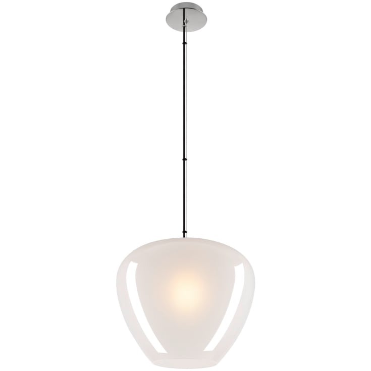 SLV Pantilo Convex pendellampa, krom/vit, Ø40 cm