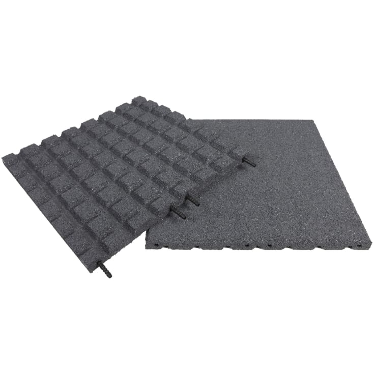NSH gummiflis 500 x 500 x 30 mm, 1 m maks. fallhøyde, grå