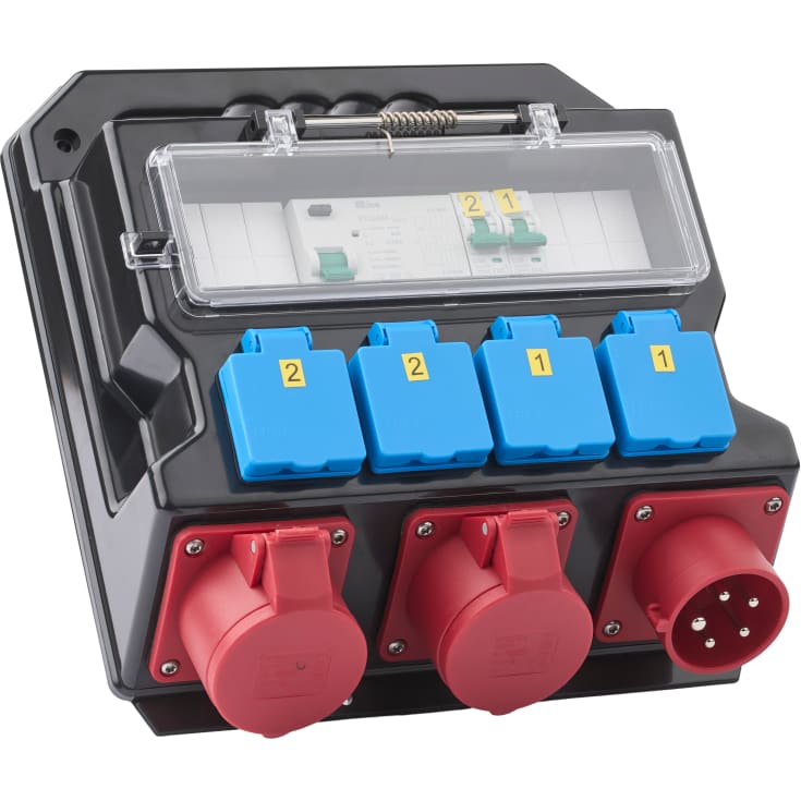 Byggepladstavle 16A 4x230V DK stik