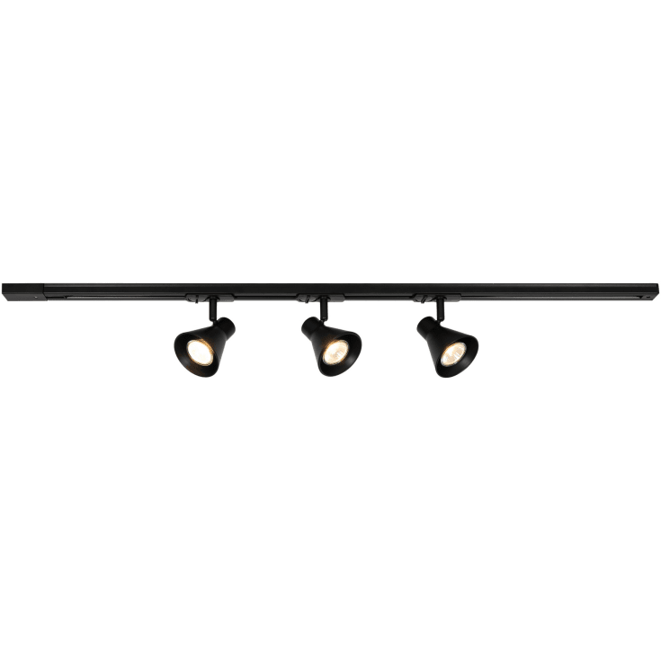 Nordlux Eik Link 3 skinnespots + strømskinne, 1 meter, sort