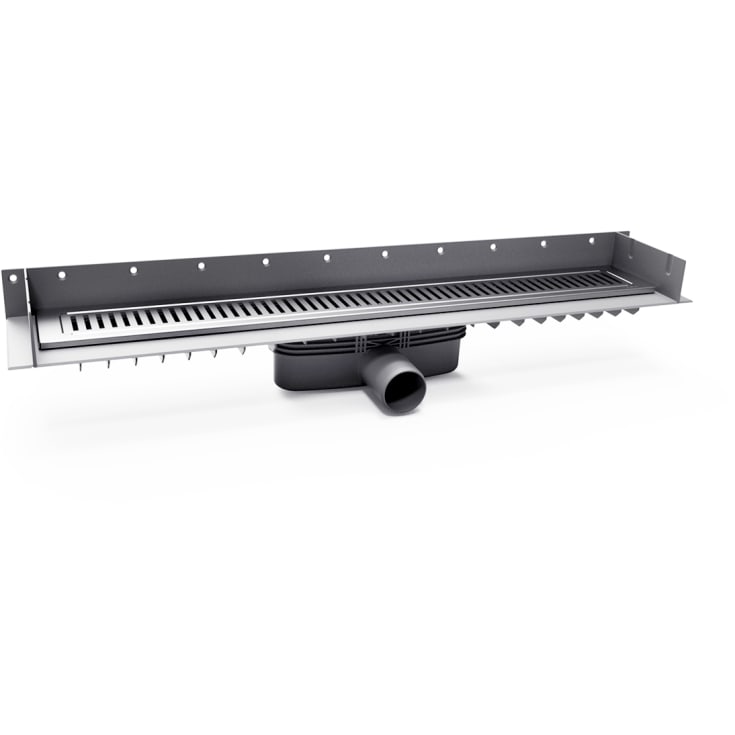 Purus Line komplett golvbrunn, 900 mm, Ø50 mm, rostfritt stål