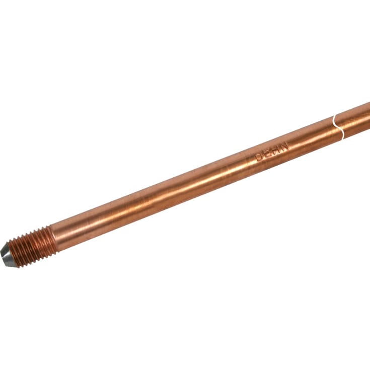 Jordspyd Ø14,2 mm, længde 2000 mm, kobber, med gevind