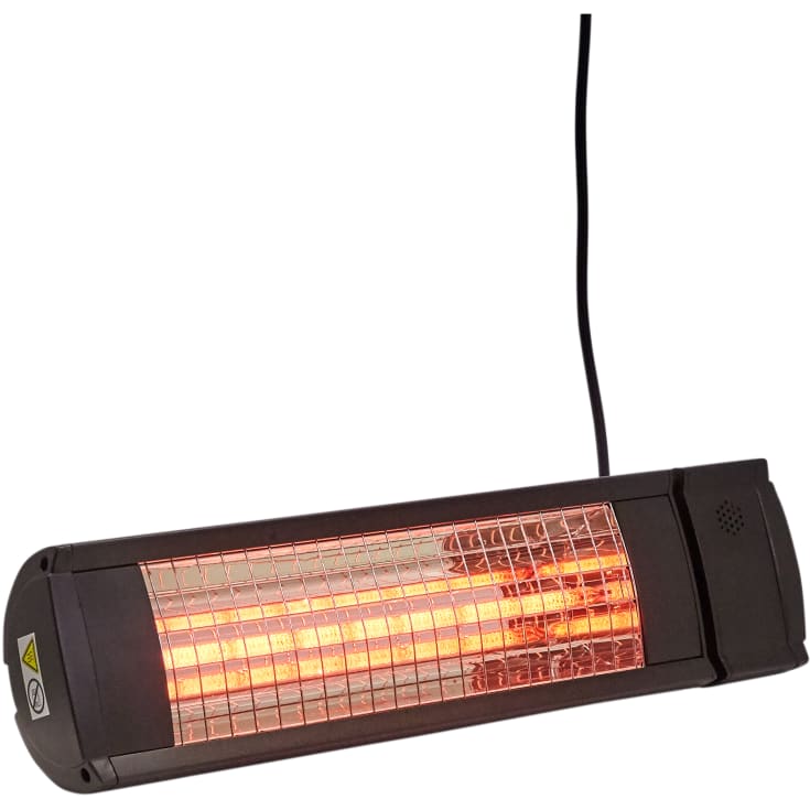 Heat1 infrarød terrassevarmer m/fjernkontroll, 500-1500W, sort