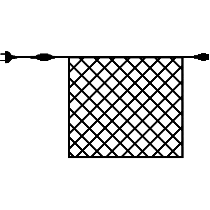 Sirius Tech-Line lysnett utendørs, 196 varmhvite lys, 3x3 meter, startsett