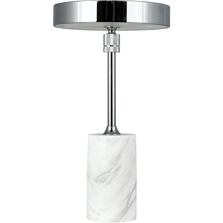 Dyberg Larsen Starlight genopladelig bordlampe, hvid marmor