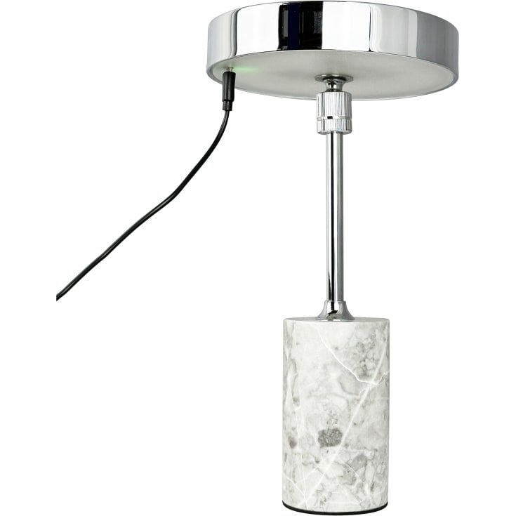 Dyberg Larsen Starlight genopladelig bordlampe, grå marmor