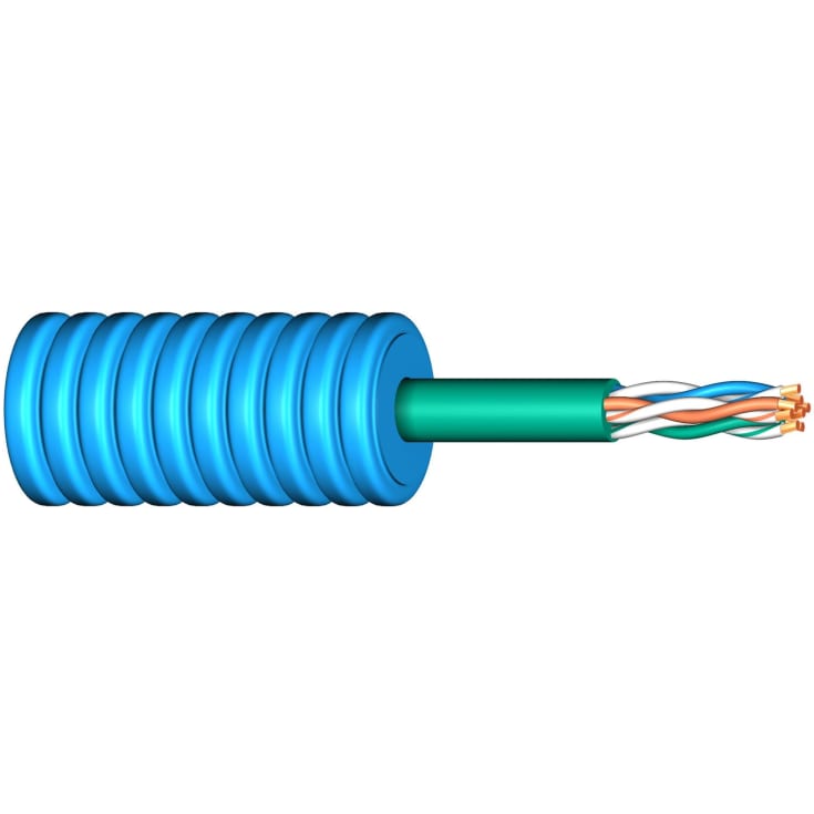 100 meter Flexrør 20mm med Datakabel Kat.6 U/UTP Dual LSZH Dca Qaddy Q100
