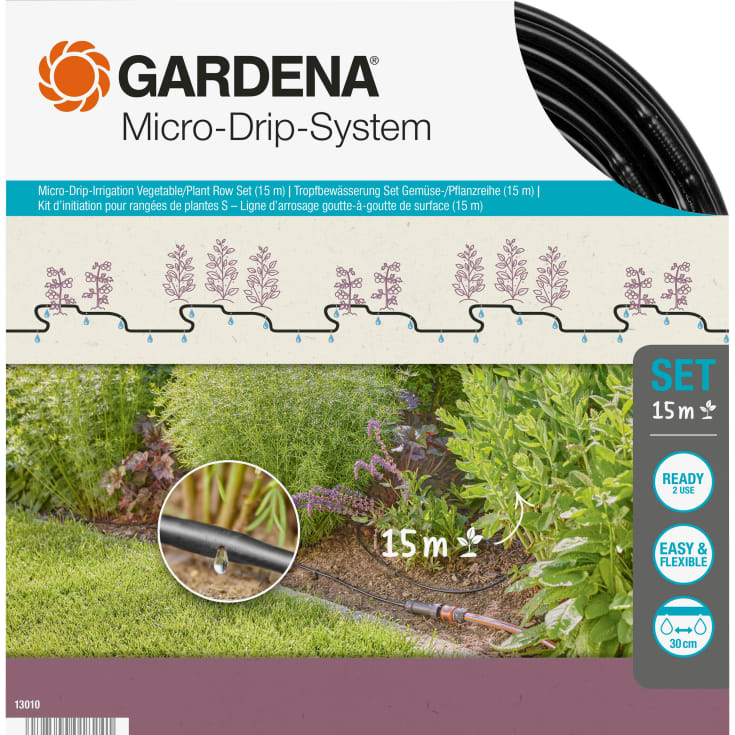 Gardena micro-drip grøntsags-/blomsterbedssæt 60 m2