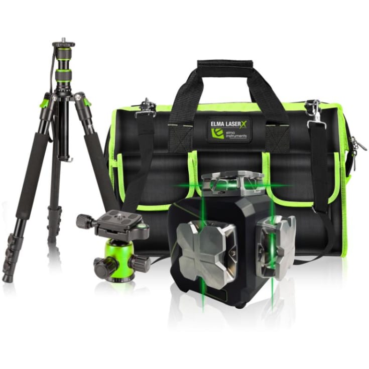 Elma Laser X360-3 sett, linjelasersett med stativ og veske