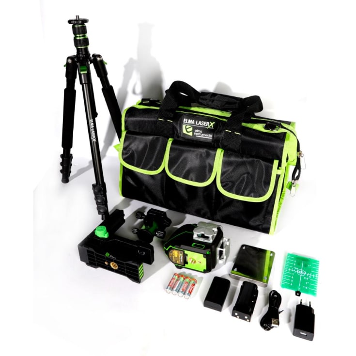 Elma Laser X360-3 kit, linjelaserset med stativ och väska