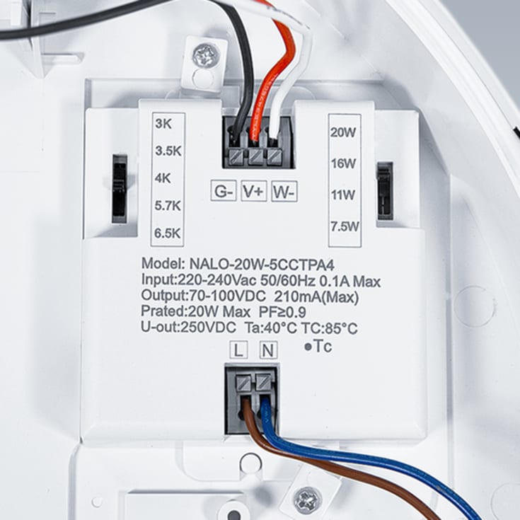 Taklampe Lena LED Ø360 3500lm 3-65K hvit IP54