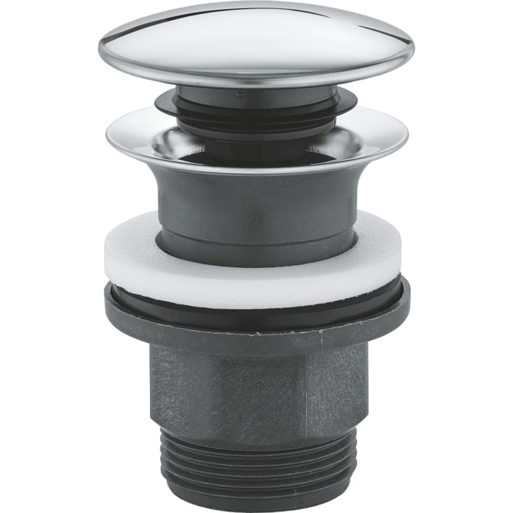Grohe bottenventil, push-open, krom