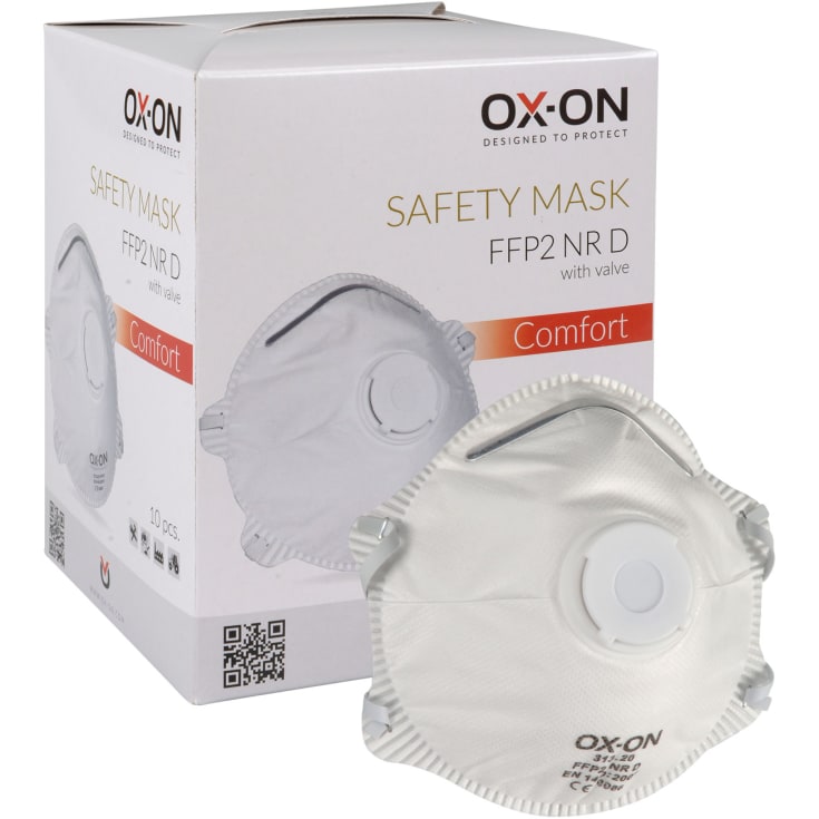 OX-ON støvmaske FFP2NR D med ventil 10 stk, Hvid, ONESIZE