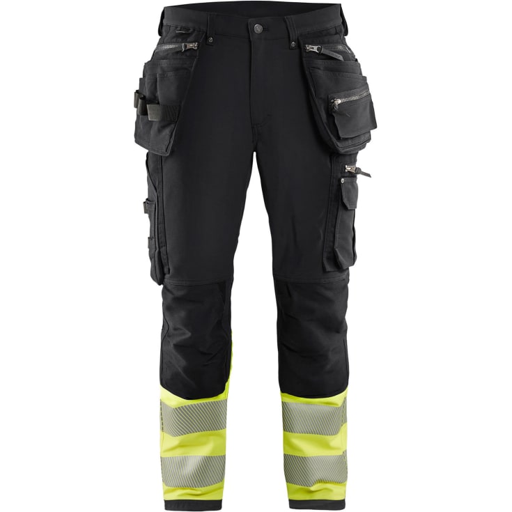Blåkläder håndværkerbukser full stretch, Sort/Hi-Vis Gul, C64