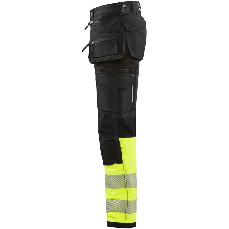 Blåkläder håndværkerbukser full stretch, Sort/Hi-Vis Gul, C64