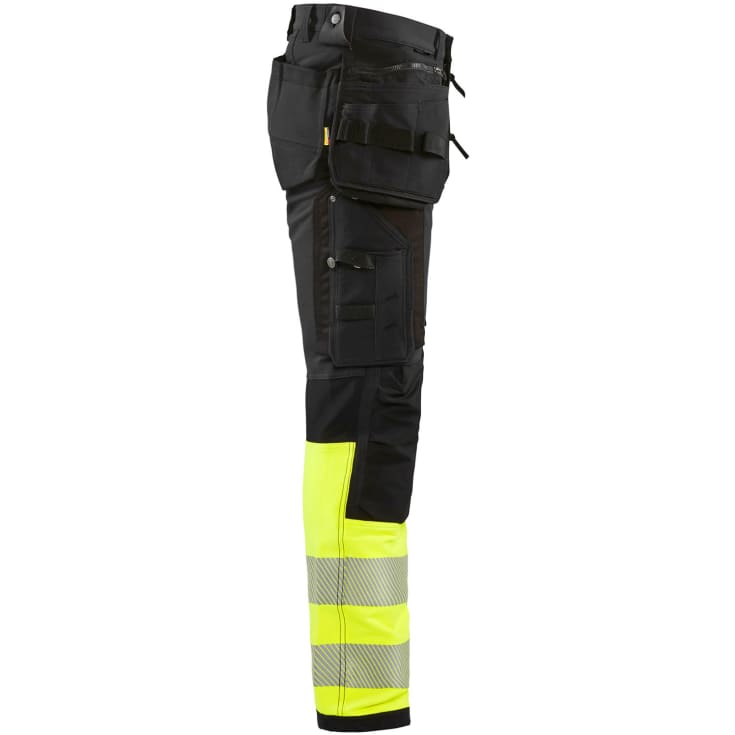 Blåkläder håndværkerbukser full stretch, Sort/Hi-Vis Gul, C64