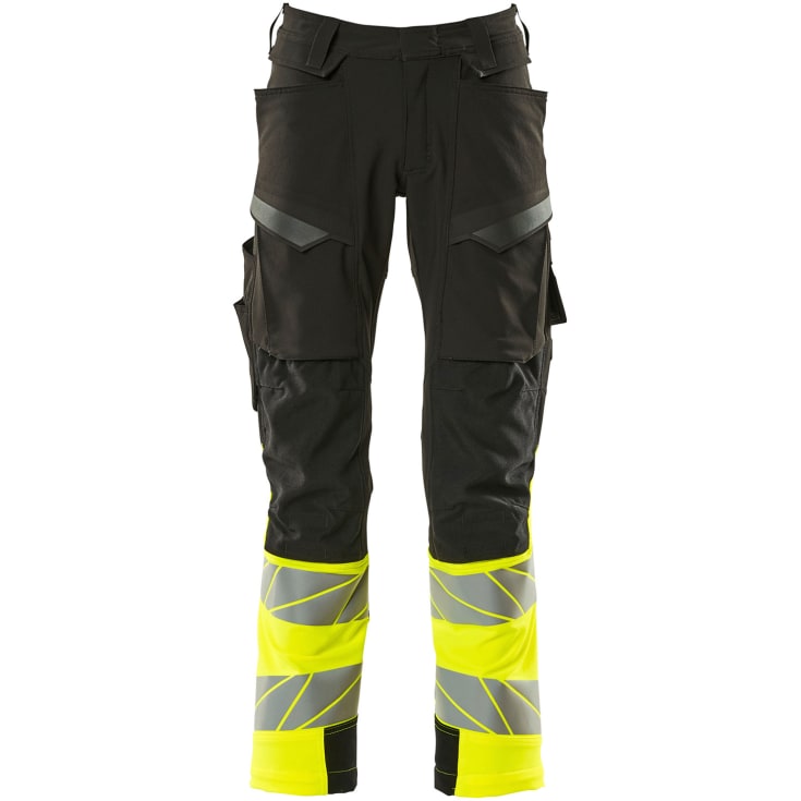 Mascot Accelerate Safe arbeidsbukse full stretch, Svart/Hi-Vis Gul, 82C49