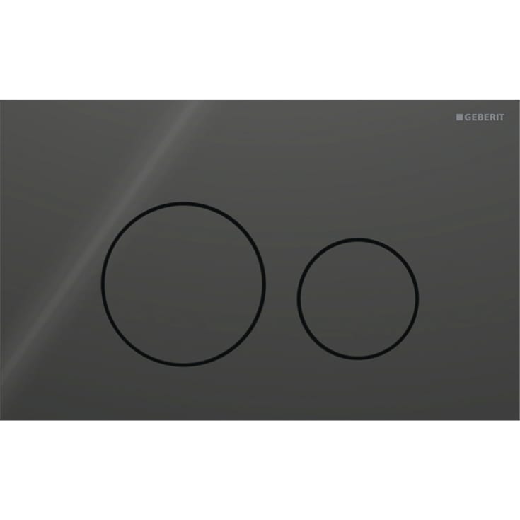 Geberit Sigma 40 Round spolplatta, svart glas