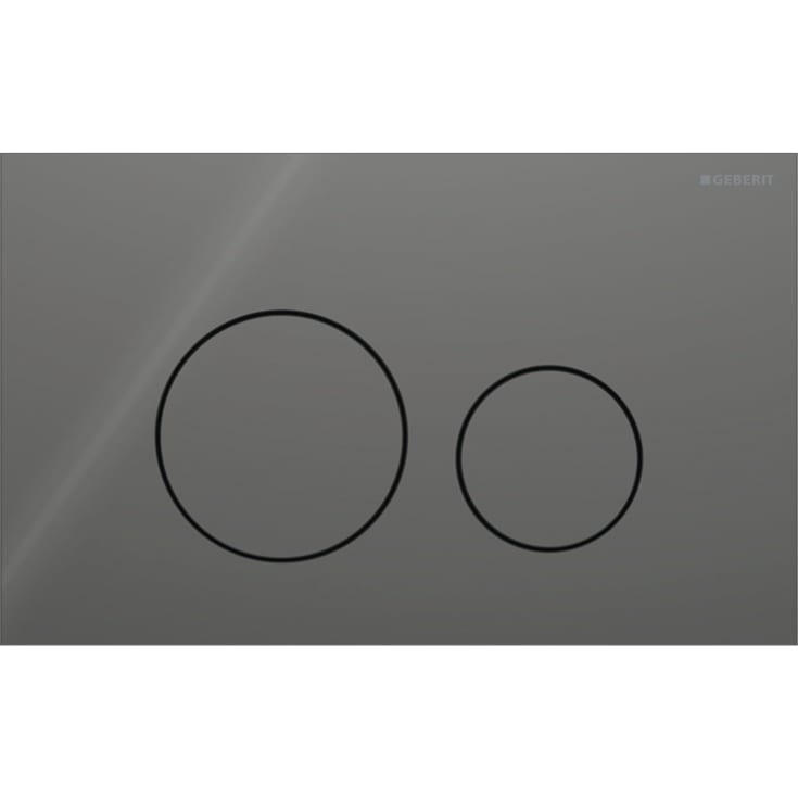 Geberit Sigma 40 Round spolplatta, grått glas