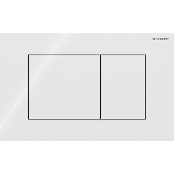 Geberit Sigma 40 Square spolplatta, vitt glas