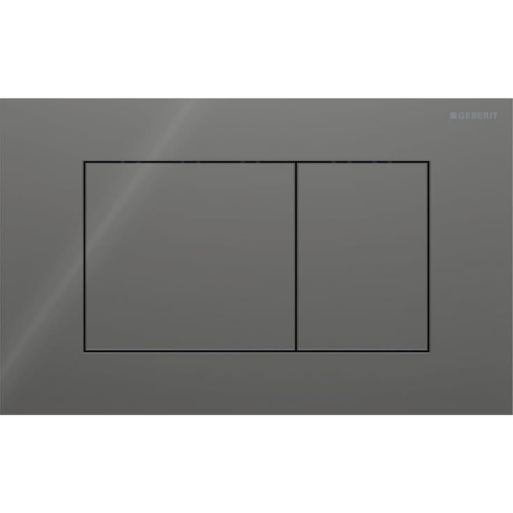 Geberit Sigma 40 Square spolplatta, grått glas