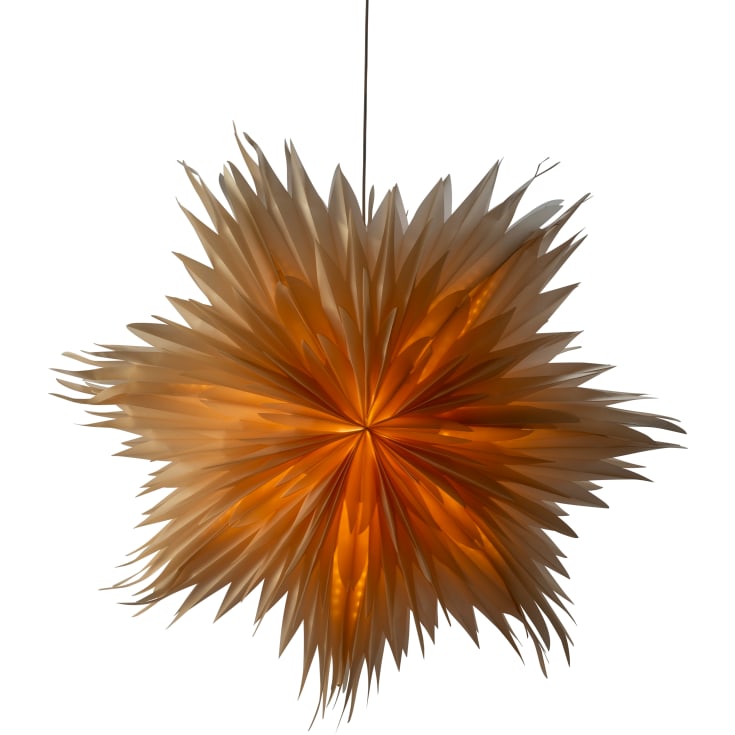 Konstmide pappersstjärna med ljus, 60 cm