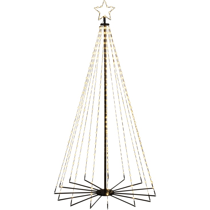 Konstmide metal juletræ med lys, 180 cm