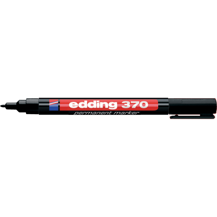 edding permanent marker 370, rund spids, 1 mm, sort