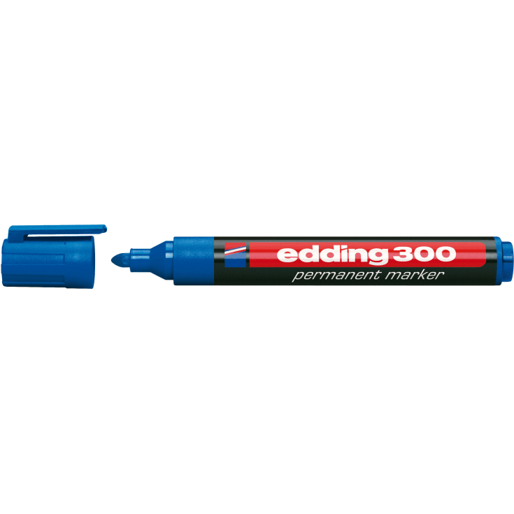 edding permanent tusj e-300, rund spiss, 1,5–3 mm, blå