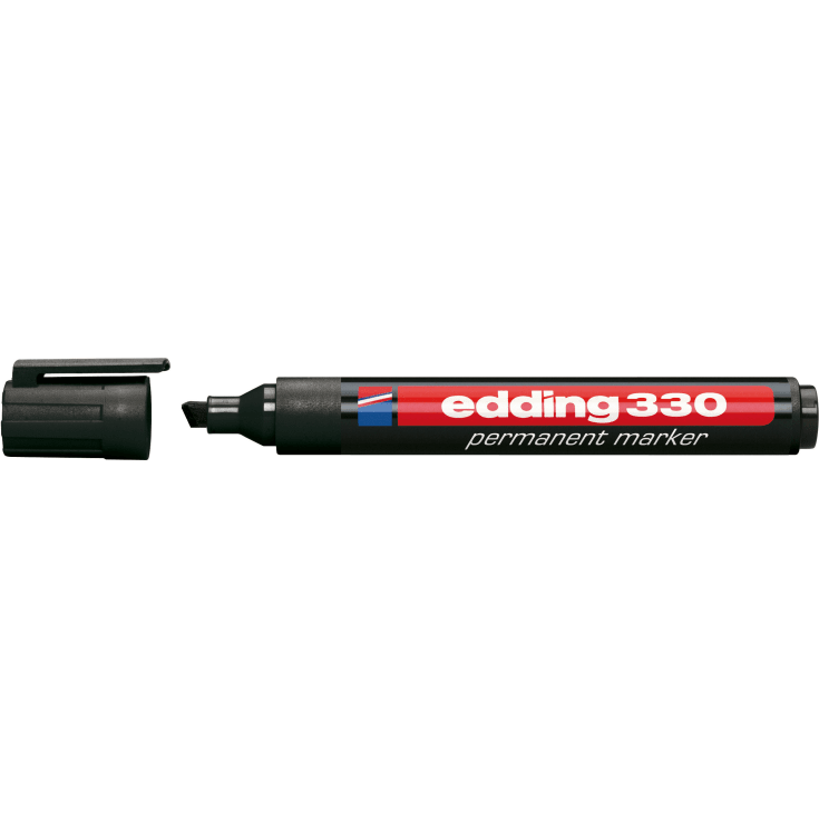 edding permanent tusj e-330, skrå spiss, 1–5 mm, svart
