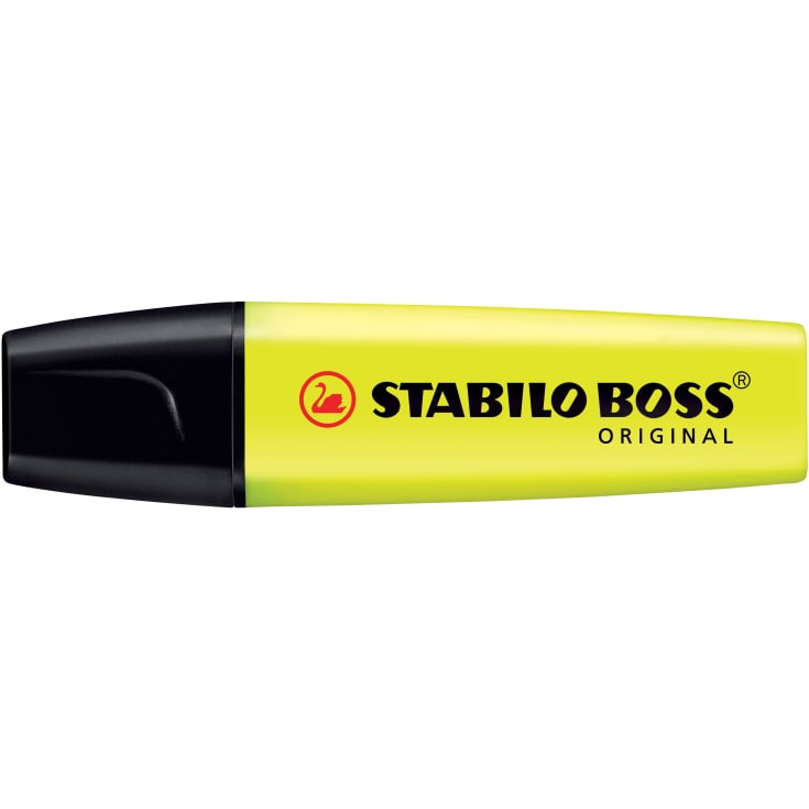 10 stk STABILO BOSS 70 overstregningstusch, skrå spids, gul