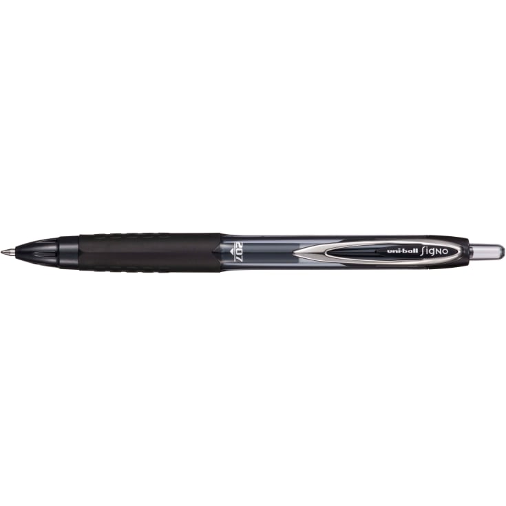 12 stk uni-ball klikkpenn signo umn 207e, 0,7 mm, svart