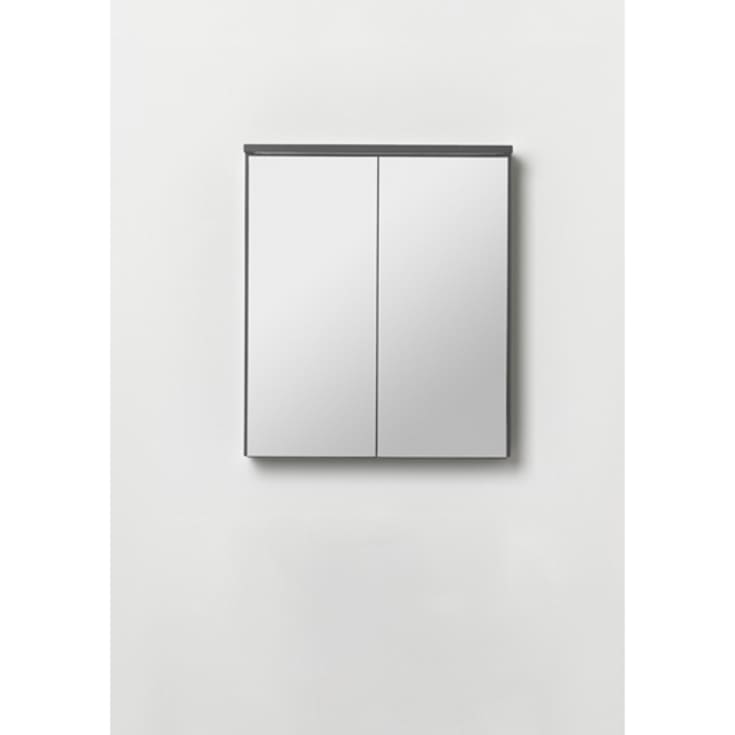 Hafa Edge speilskap, med lys, 60x70 cm, antrasittgrå