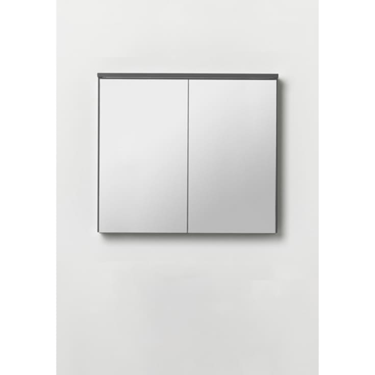 Hafa Edge speilskap, med lys, 80x70 cm, antrasittgrå