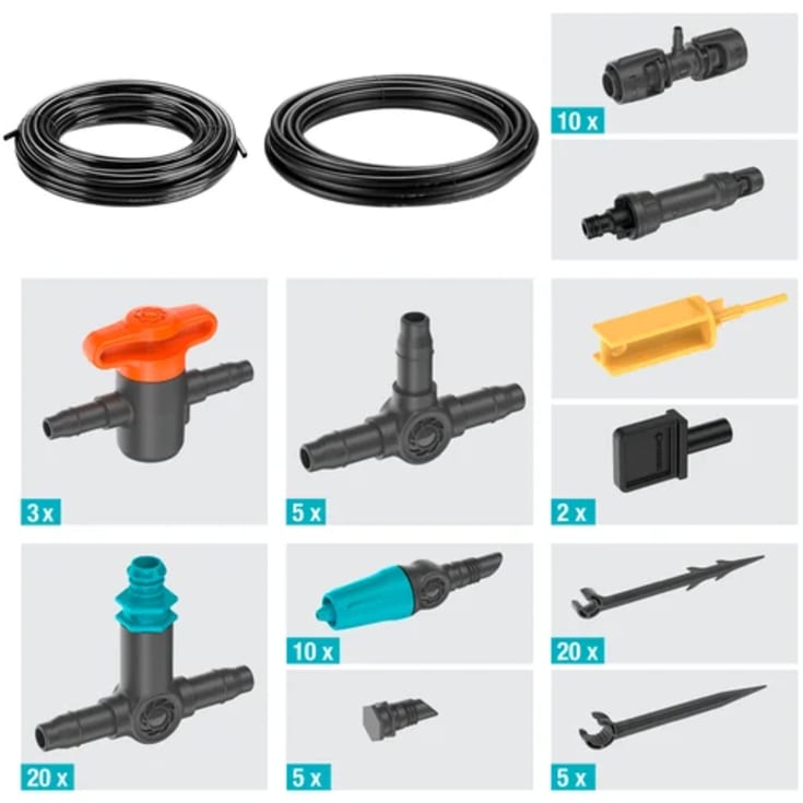 3 stk Gardena Micro-Drip-System terrassesett (30 planter)
