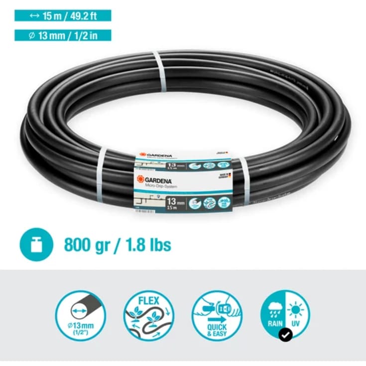 Gardena micro-drip hovedrør 13 mm 15 m