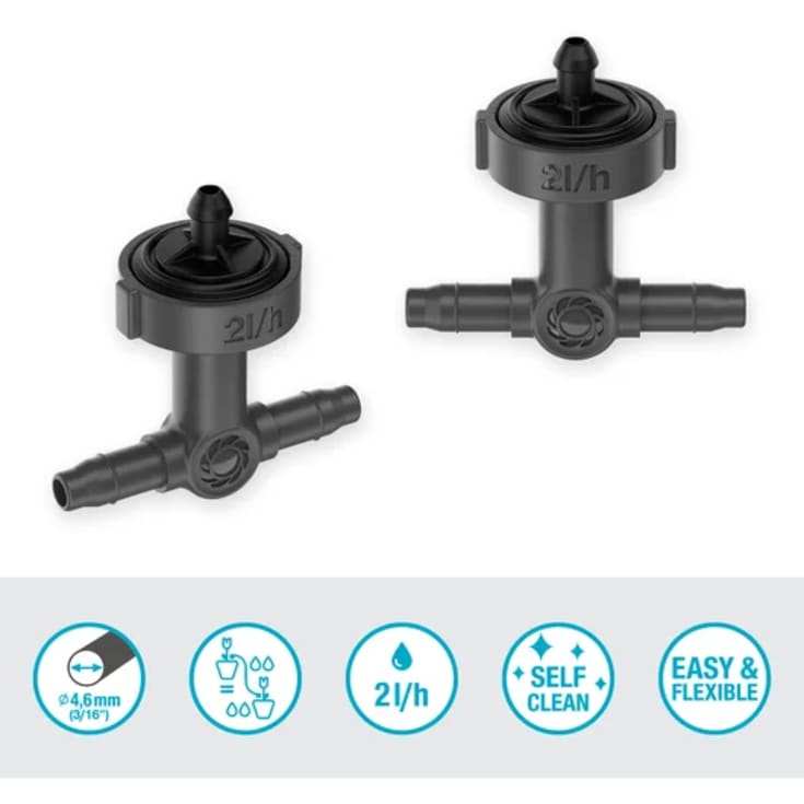 Gardena micro-drip rækkedrypvander, trykkomp