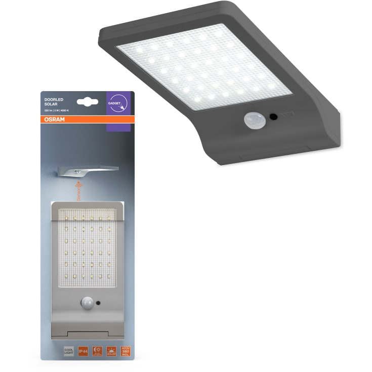 Ledvance Doo solcell vägglampa, grå