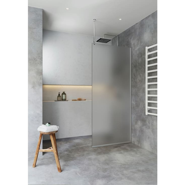 Hafa Igloo Pro Pro I-Wall 70 dusjvegg, 67,5 cm, frostet glass, aluminium profi