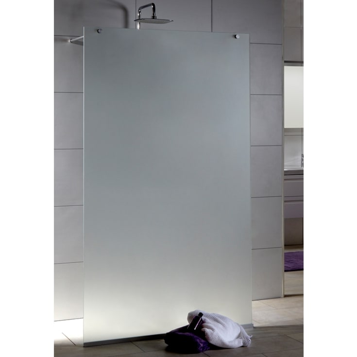 Noro Frost dusjvegg, 115 cm, frostet glass, aluminium profil
