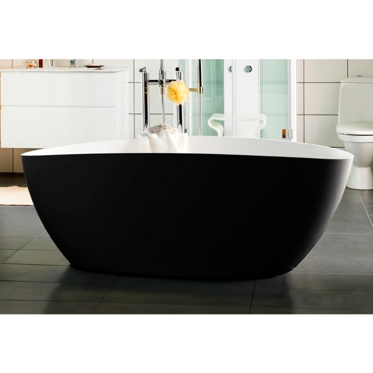 Westerbergs Ellipse badekar, 157x70,5 cm, sort
